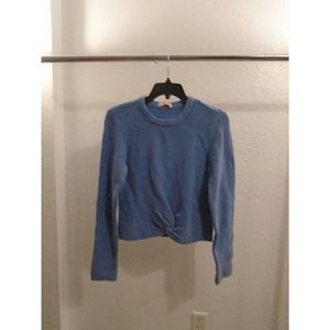 LEYDEN WOMEN'S SHARONA TWIST FRONT PULLOVER, LIGHT BLUE, LARGE LONG SLEEVE B03